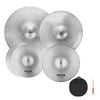 VEVOR Low Volume Cymbal Bright Copper 4 Pieces Alloy Hi-Hats Crash Ride for Drum Set