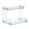 Catzon 2-Tier Countertop Organizer Shelf Acrylic for Bathroom Kitchen-Cyan