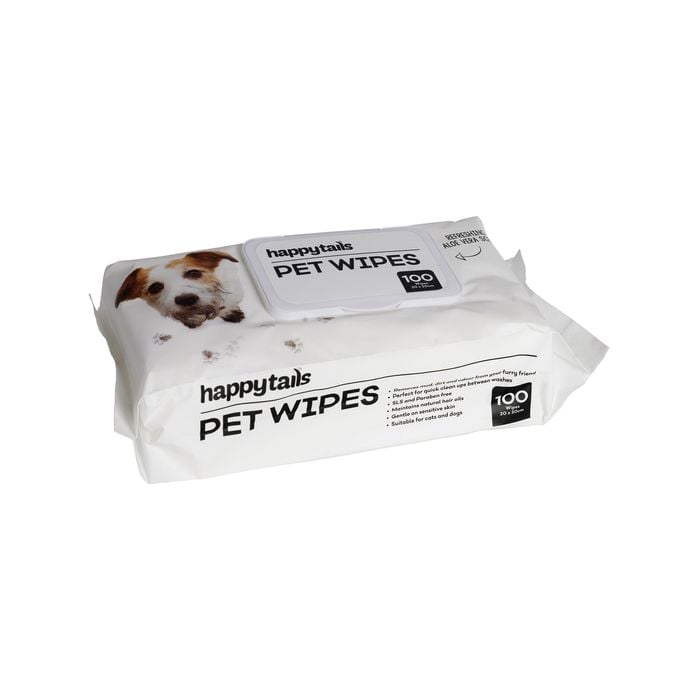 Happy Tails Pet Wipes - 100 Pack