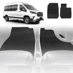 6D Diamond Car Floor Mats for LDV G10 Van 2015-Current-Front Set-Black-Outback GT