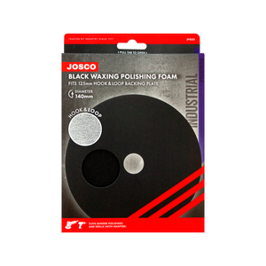 Josco 125mm Black Finish / Wax Hook And Loop Foam Polishing Pad