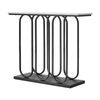 Oikiture Console Table Faux Marble Effect Entry Table Hallway Display Black