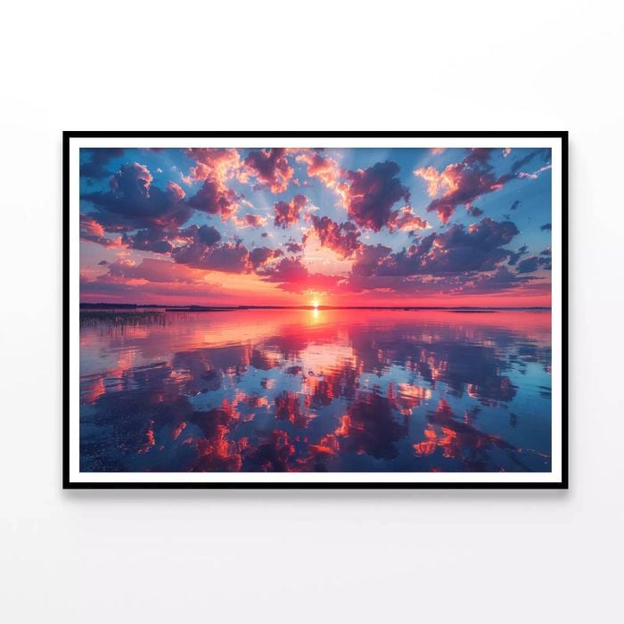 Sunset Reflecting On Lake  Print 100% Australian Made 90x60cm  (Poster)