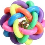 Pet Dog Cat Toy Colorful Rubber Round Ball with Bell Toy