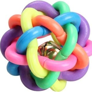 Pet Dog Cat Toy Colorful Rubber Round Ball with Bell Toy