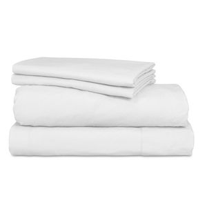 Ardor Boudoir Vintage Washed Single Bed Fitted Sheet w/ Pillowcase Set White