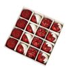 Catzon 16 Pcs Shiny Christmas Balls 6CM with Sequins Foam Hanging Ornaments for Holiday-Red