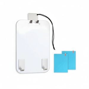 Extra Large Fogless Shower Mirror 25x18CM with Razor Hooks & Updated PET Film