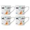 4PK Mikasa 250ml Cat Fluted Coffee Mug Cup Clay Drinkware