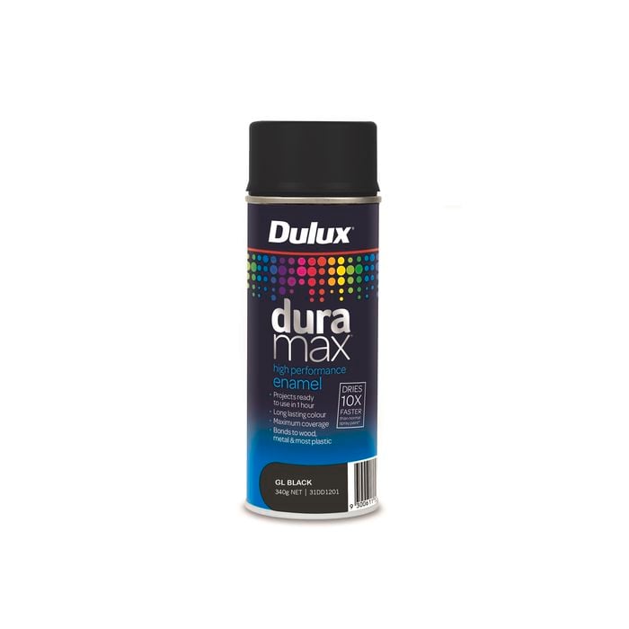 Dulux 340g Duramax Gloss Black Spray Paint