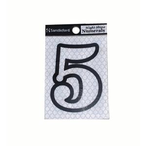 Sandleford 80mm Self Adhesive Night Shine Numeral 5