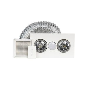 HPM 3-In-1 2-Lamp Ducted Bathroom Heater Exhaust Fan