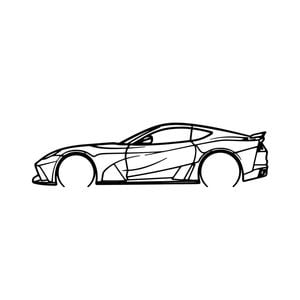 Ignite Laser Ferrari 812 Superfast Silhouette Metal Wall Art Coated Black 15.7inch/40cm