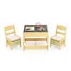 Costway Kids Table And Chairs Set Study Desk W/storage Box Green
