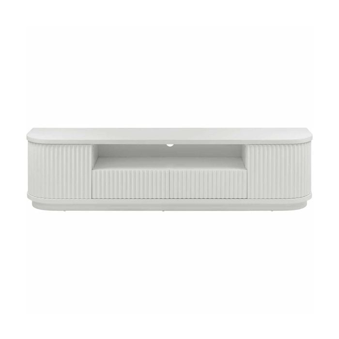 El Nino Flute 200cm Veneer Top ETU Entertainment TV Unit White