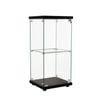 Stacked Display Cabinet Collection Storage Tempered Glass 2 Tier -  Black