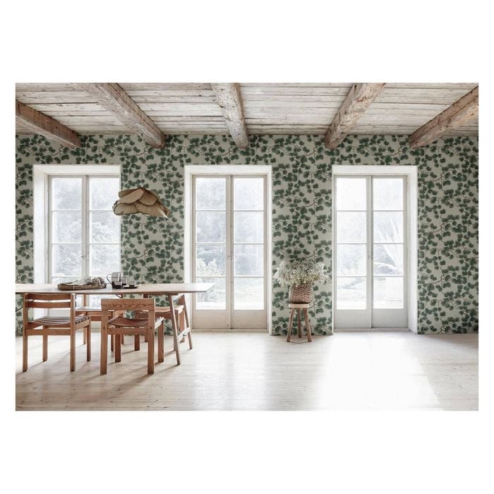 Wallpaper Trader Pine - Roll, Misty Blue