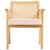 VEVOR Rattan Chairs Beige Upholstered Velvet Accent for Living Room