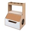 Costway Cat Litter Box 3in1 House Cabinet 4 Cubby Cushion Scratching