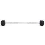 SMAI Fixed Barbell Pump Bar 10kg - Rubber Hex - Silver