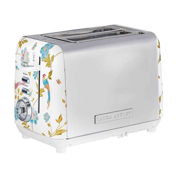 Laura Ashley Elveden 2 Slice Toaster White & Silver