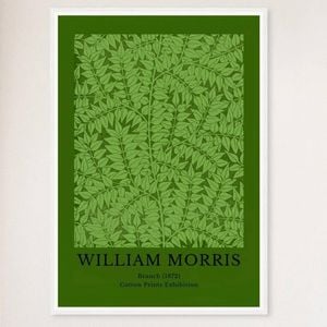Galrie William Morris Cotton Prints Exhibition Branch 1872 - Timeless Art for Home Decor, White Frame, 70 x 100cm (28 x 40inch)