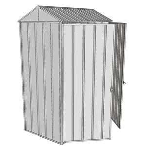 Build-a-Shed 0.8 x 1.5 x 2.1m Gable Double Hinged Side Doors Shed - Zinc