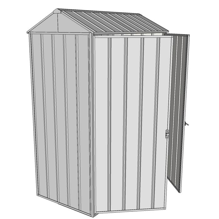 Build-a-Shed 0.8 x 1.5 x 2.1m Gable Double Hinged Side Doors Shed - Zinc
