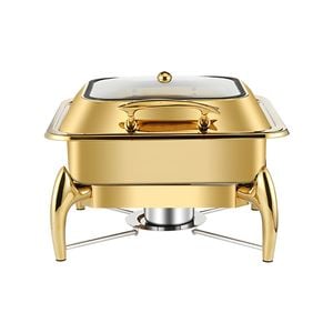SOGA Gold-Plated Square Stainless Steel Chafing Dish
