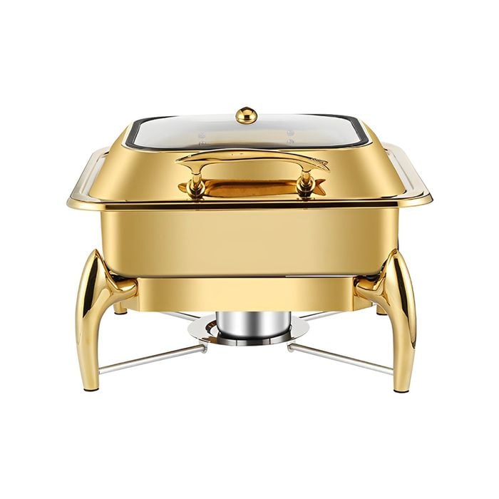 SOGA Gold-Plated Square Stainless Steel Chafing Dish