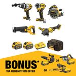 DeWALT 18V/54V XR 6.0Ah 5 Piece Mixed Voltage Combo Kit DCZ507T2-XE