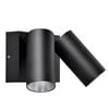 CLA Lighting Sec Surface Mounted LED Tri-CCT Double Adjustable Wall/Pillar Light (Matt Black) IP65 without Sensor