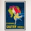 Galrie Vintage French Cognac Gautier Advertising Poster-Timeless Elegance for Your Home, Black Frame, A1 60 x 84cm (23 x 33inch)