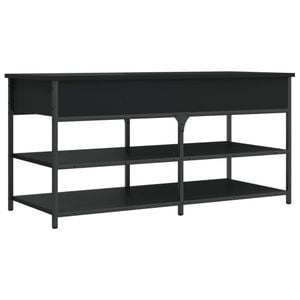 vidaXL Shoe Bench Storage Container Living Room Hallway Black
