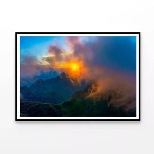 Sunset & Mountain in Thailand  Print 100% Australian Made 120x90cm  (Poster)