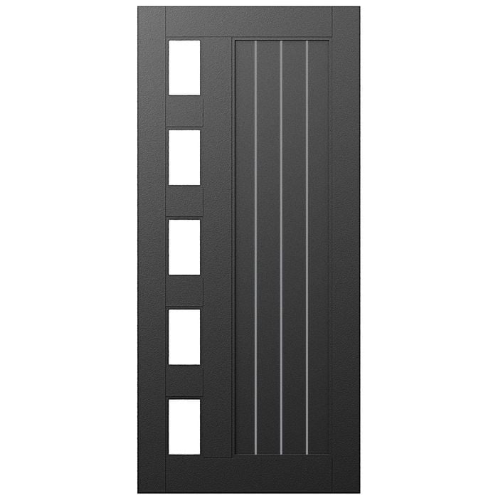 Parkwood 2040 x 820 x 41mm Aluminium Strata Clear Glass Entrance Door ALST15TC