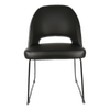 Durafurn Black Vinyl Semifreddo Chair with Black Sled Base