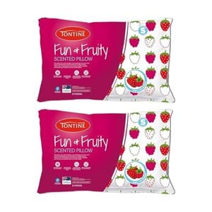 2pk Tontine Fun And Fruity Berry Print Kids Scented Soft Pillow Low Height