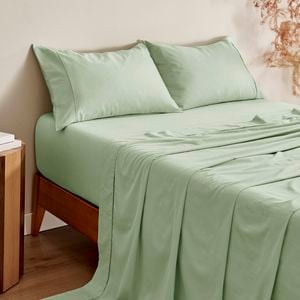 Serene 400TC Bamboo Cotton Sateen Sheet Set Sage - King Single Bed