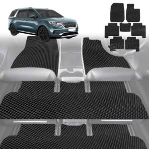 6D Diamond Car Floor Mats for Kia Carnival 2021-Current-Ultimate Set-Black-Outback GT