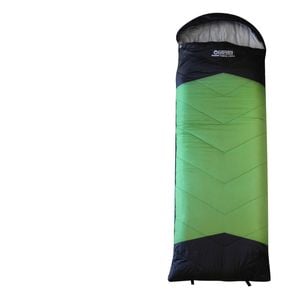 Wildtrak Bremer 170x65cm Junior Hooded Sleeping Bag Outdoor Camping Green/black