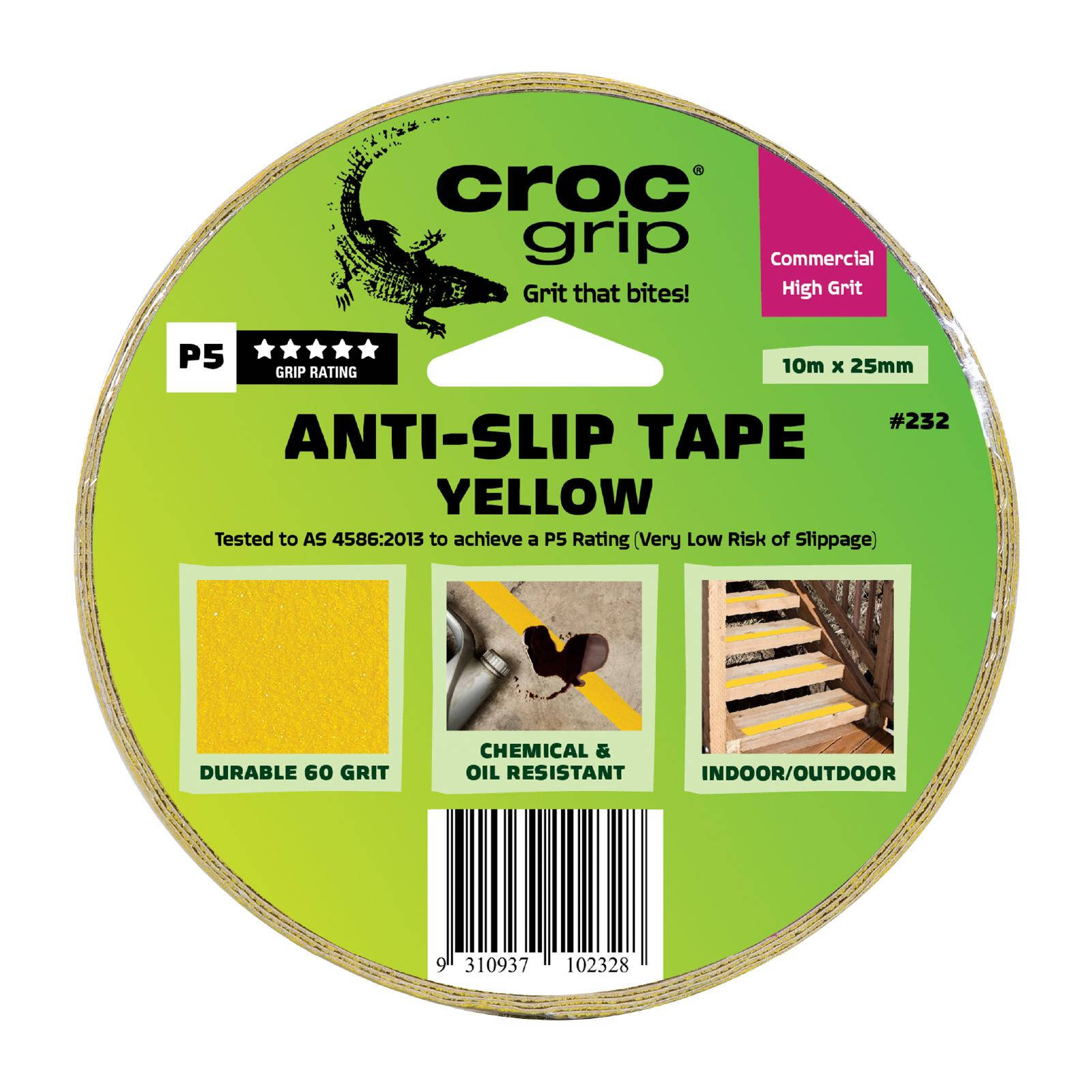 Croc Grip 10m x 25mm Yellow Anti Slip Tape