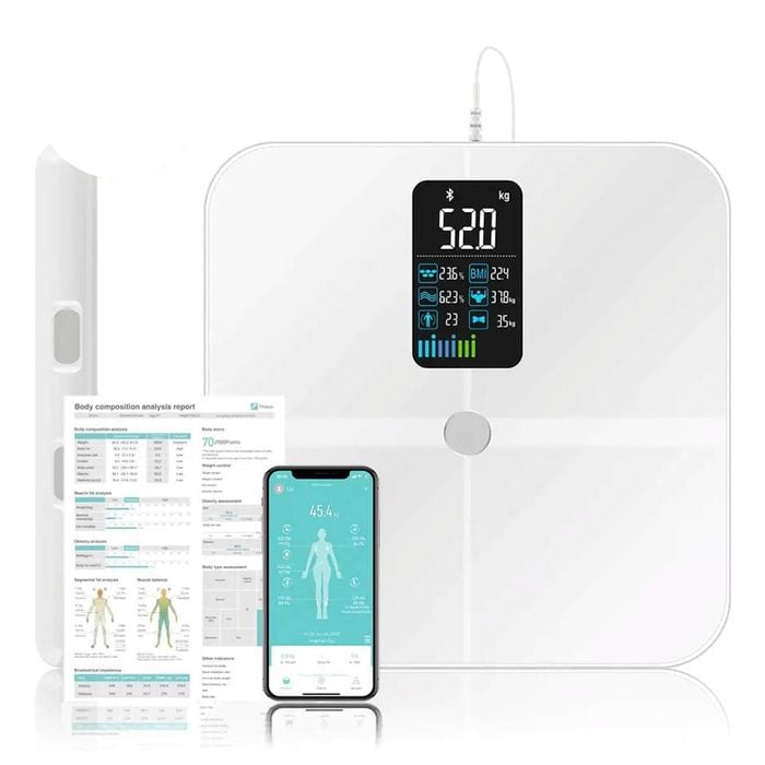 Smart Body Fat Scale with Handle White