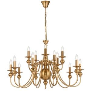 Telbix Siedel Vintage Pendant Hanging Lamp 15-Light Metal Copper Polished