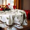 Wreath Cream (Also Known as Ecru) Jacquard Oval Tablecloth 152 x 259 cm