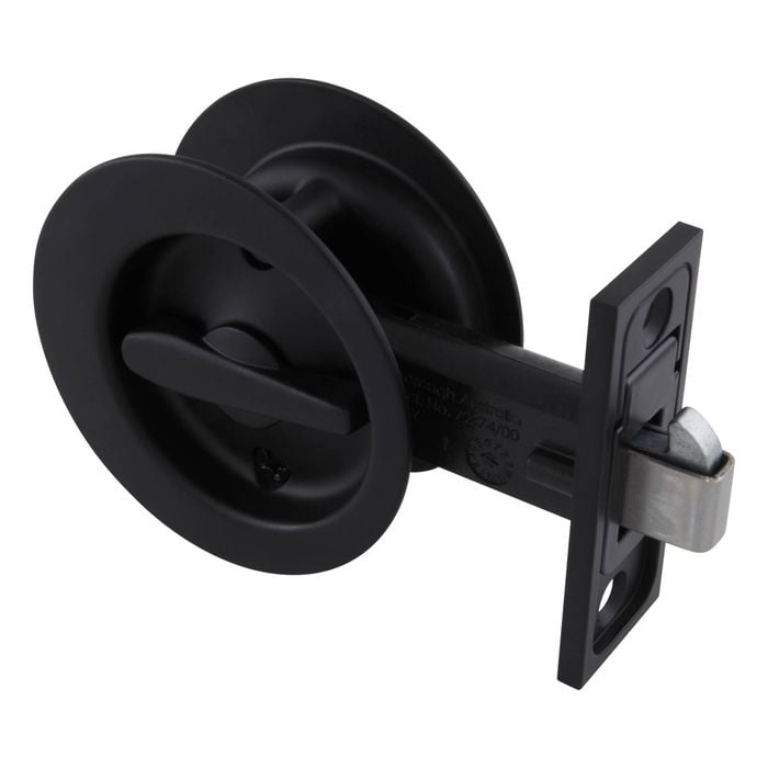 Gainsborough Matte Black Circular Privacy Sliding Cavity Door Set