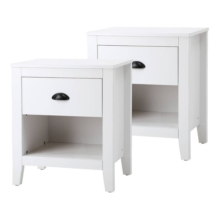 Oikiture Set of 2 Bedside Table Side End Tables Nightstand Vintage
