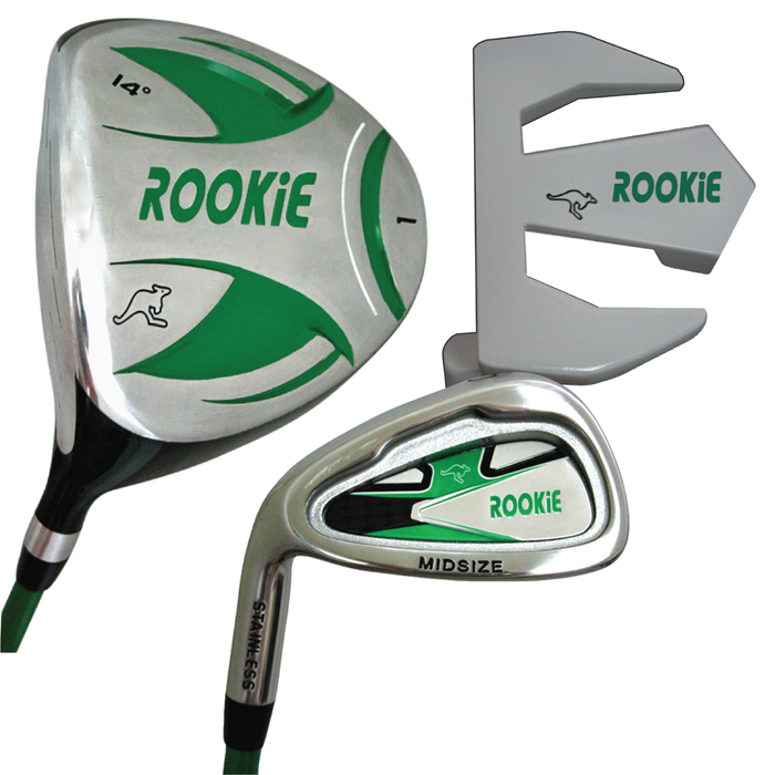 Rookie - Kids Golf Set LH - 3 Pce Green 7 to 10 YRS