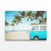 Blue Van Parked On Beach  Print 100% Australian Made 150 x 100cm  (Stretched)