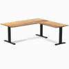Desky Fixed Height Hardwood L-Shape Office Desk Matte Black Frame 180x175cm